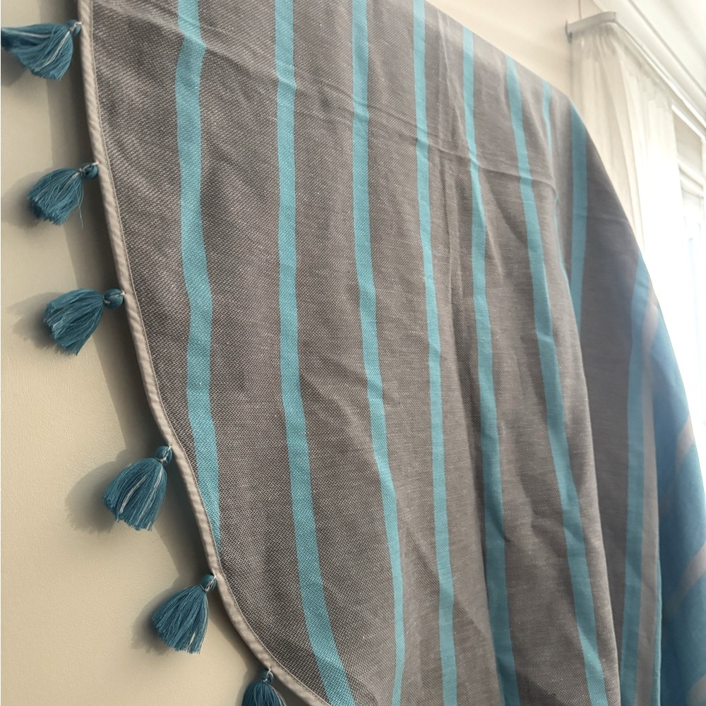 Mareora Round Striped Beach Towel w/ Fringe - Picture 5 of 7